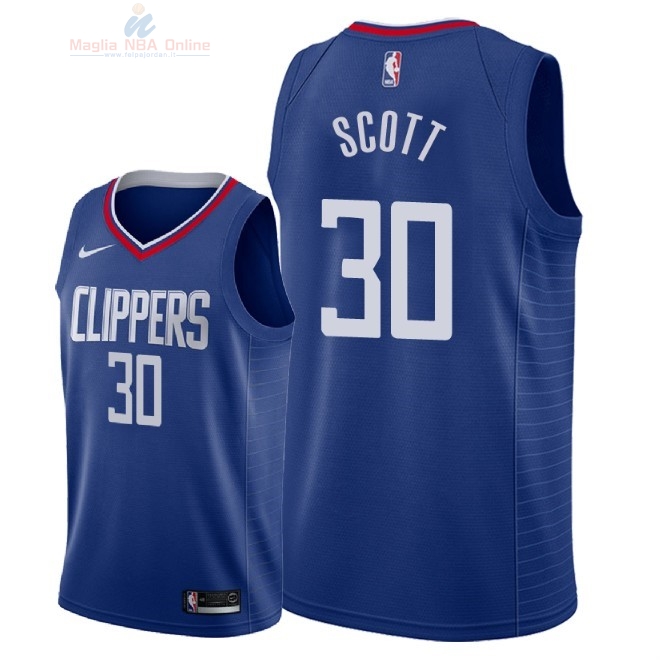 Acquista Maglia NBA Nike Los Angeles Clippers #30 Mike Scott Blu Icon 2018