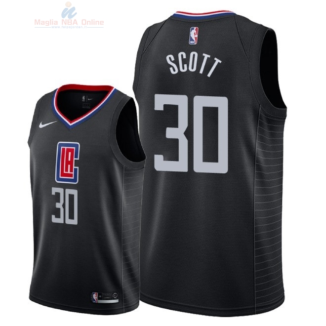 Acquista Maglia NBA Nike Los Angeles Clippers #30 Mike Scott Nero Statement 2018