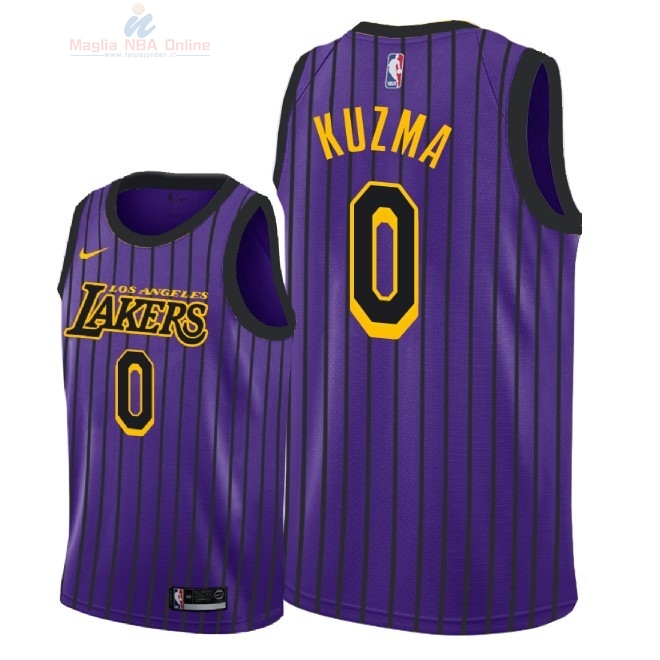 Acquista Maglia NBA Nike Los Angeles Lakers #0 Kyle Kuzma Nike Porpora Città 2018-19