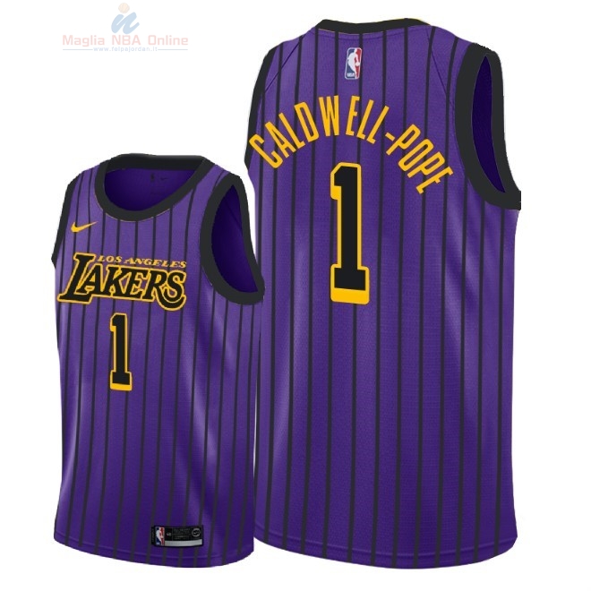 Acquista Maglia NBA Nike Los Angeles Lakers #1 Kentavious Caldwell Pope Nike Porpora Città 2018-19