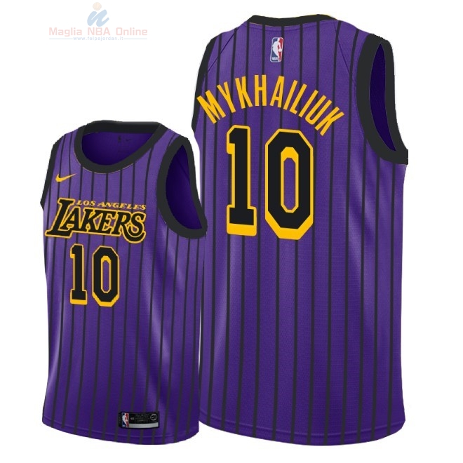 Acquista Maglia NBA Nike Los Angeles Lakers #10 Sviatoslav Mykhailiuk Nike Porpora Città 2018-19