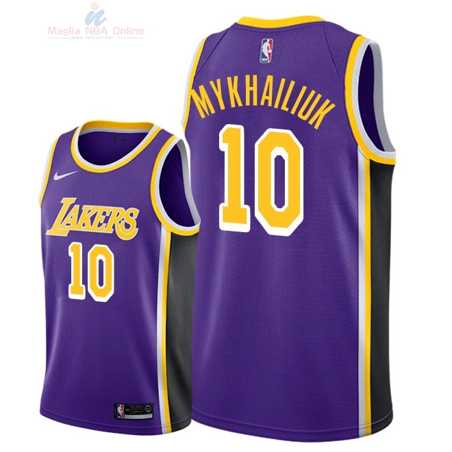 Acquista Maglia NBA Nike Los Angeles Lakers #10 Sviatoslav Mykhailiuk Porpora Statement 2018-19