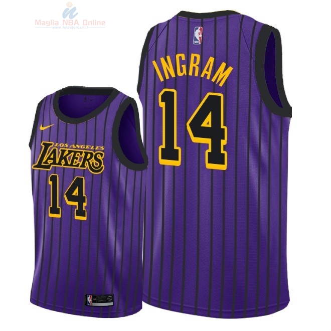 Acquista Maglia NBA Nike Los Angeles Lakers #14 Brandon Ingram Nike Porpora Città 2018-19