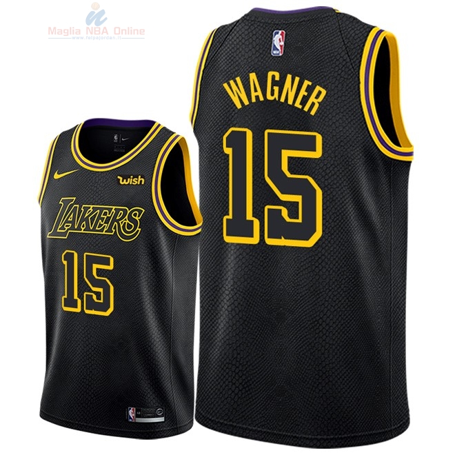 Acquista Maglia NBA Nike Los Angeles Lakers #15 Moritz Wagner Nero Città 2018