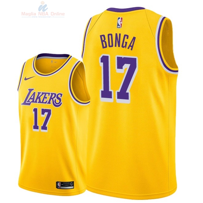 Acquista Maglia NBA Nike Los Angeles Lakers #17 Isaac Bonga Giallo Icon 2018-19