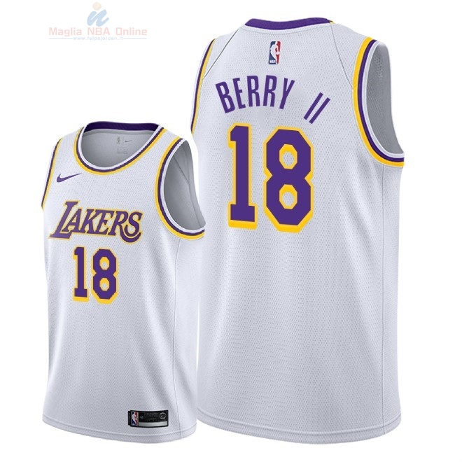 Acquista Maglia NBA Nike Los Angeles Lakers #18 Joel Berry II Bianco Association 2018-19