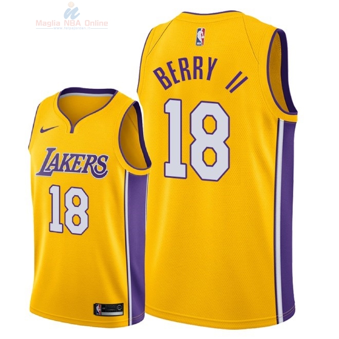 Acquista Maglia NBA Nike Los Angeles Lakers #18 Joel Berry II Giallo Icon 2018