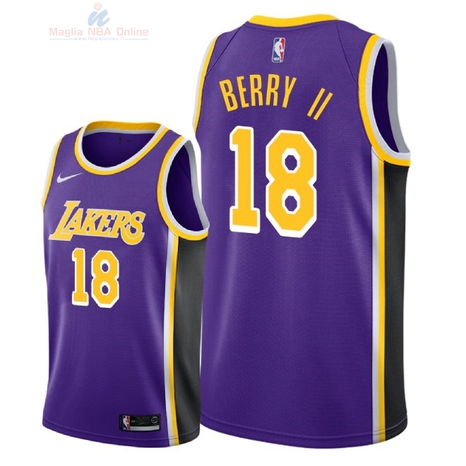 Acquista Maglia NBA Nike Los Angeles Lakers #18 Joel Berry II Porpora Statement 2018-19