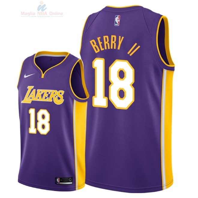 Acquista Maglia NBA Nike Los Angeles Lakers #18 Joel Berry II Porpora Statement 2018