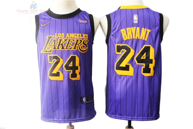 Acquista Maglia NBA Nike Los Angeles Lakers #24 Kobe Bryant Porpora Città 2018-19