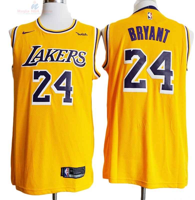 Acquista Maglia NBA Nike Los Angeles Lakers #24 Kobe Bryant Retro Giallo 2018-19