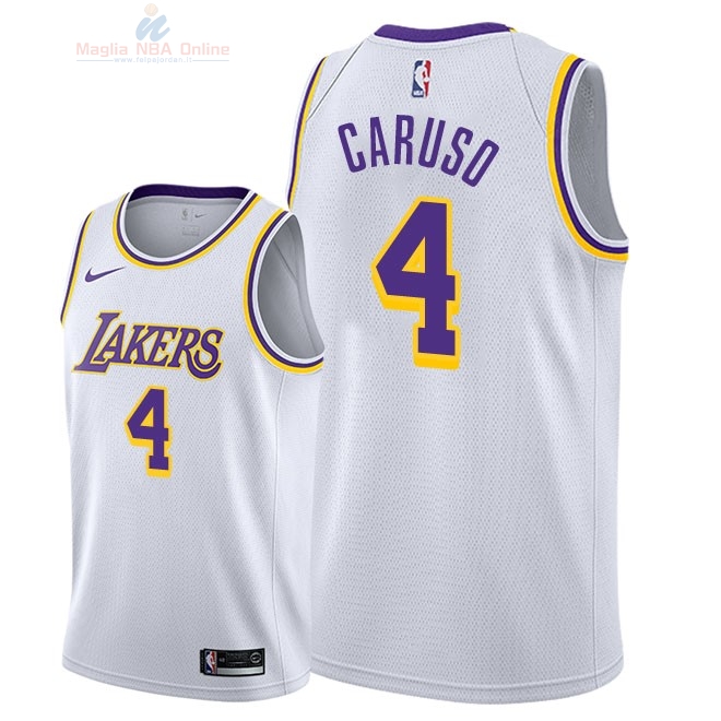 Acquista Maglia NBA Nike Los Angeles Lakers #4 Alex Caruso Bianco Association 2018-19