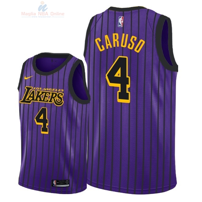 Acquista Maglia NBA Nike Los Angeles Lakers #4 Alex Caruso Nike Porpora Città 2018-19