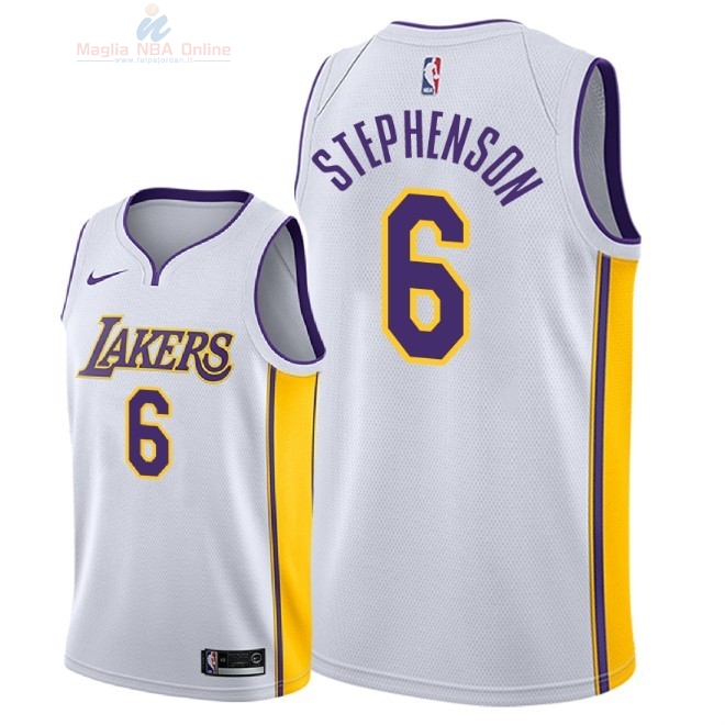 Acquista Maglia NBA Nike Los Angeles Lakers #6 Lance Stephenson Bianco Association 2018