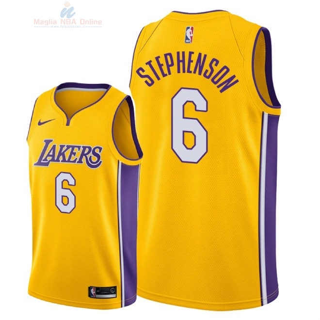 Acquista Maglia NBA Nike Los Angeles Lakers #6 Lance Stephenson Giallo Icon 2018