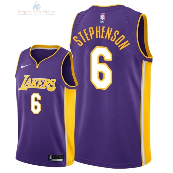 Acquista Maglia NBA Nike Los Angeles Lakers #6 Lance Stephenson Porpora Statement 2018