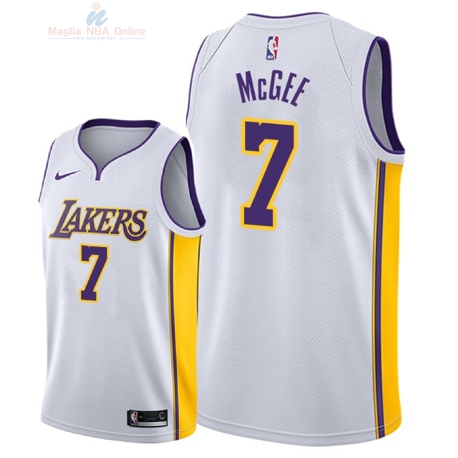 Acquista Maglia NBA Nike Los Angeles Lakers #7 JaVale McGee Bianco Association 2018