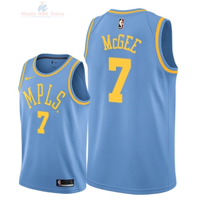 Acquista Maglia NBA Nike Los Angeles Lakers #7 JaVale McGee Retro Blu 2018