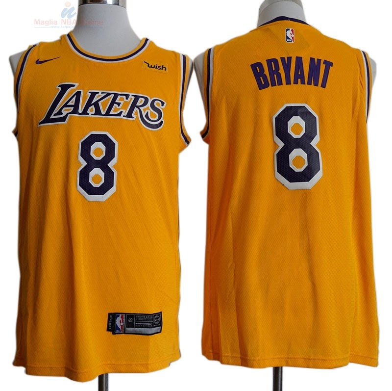 Acquista Maglia NBA Nike Los Angeles Lakers #8 Kobe Bryant Retro Giallo 2018-19