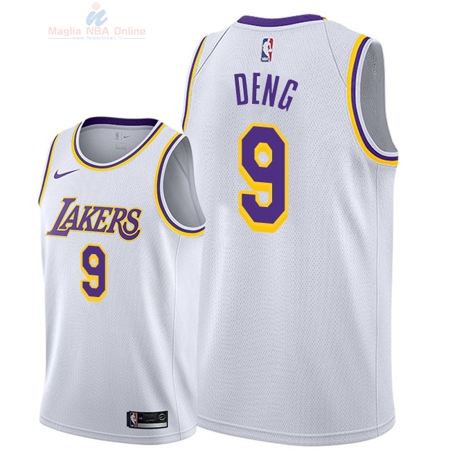 Acquista Maglia NBA Nike Los Angeles Lakers #9 Luol Deng Bianco Association 2018-19