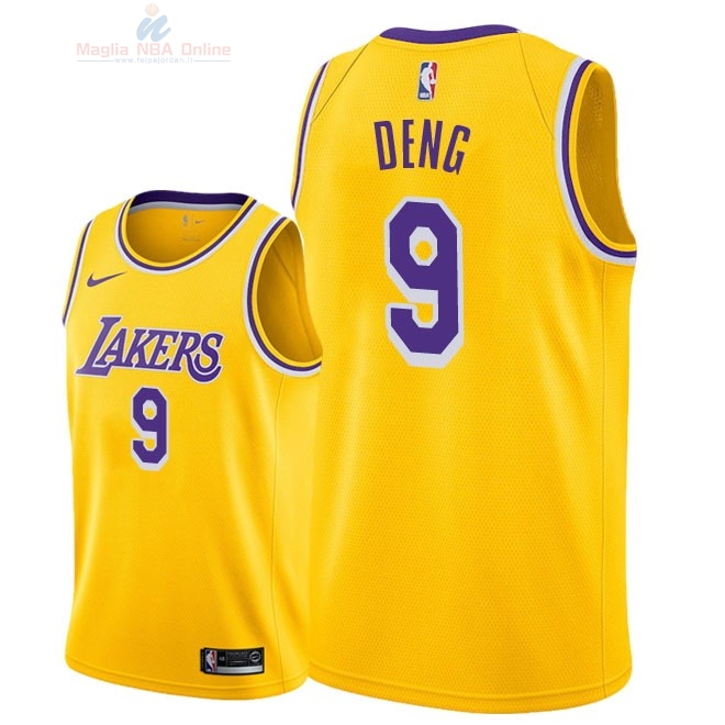 Acquista Maglia NBA Nike Los Angeles Lakers #9 Luol Deng Giallo Icon 2018-19