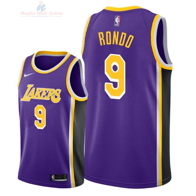 Acquista Maglia NBA Nike Los Angeles Lakers #9 Rajon Rondo Porpora Statement 2018-19