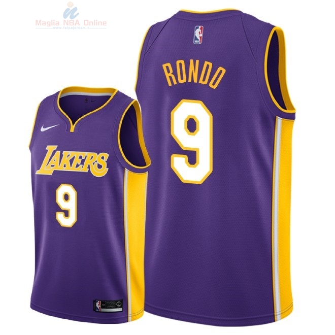 Acquista Maglia NBA Nike Los Angeles Lakers #9 Rajon Rondo Porpora Statement 2018
