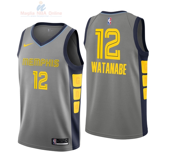 Acquista Maglia NBA Nike Memphis Grizzlies #12 Yuta Watanabe Nike Grigio Città 2018-19
