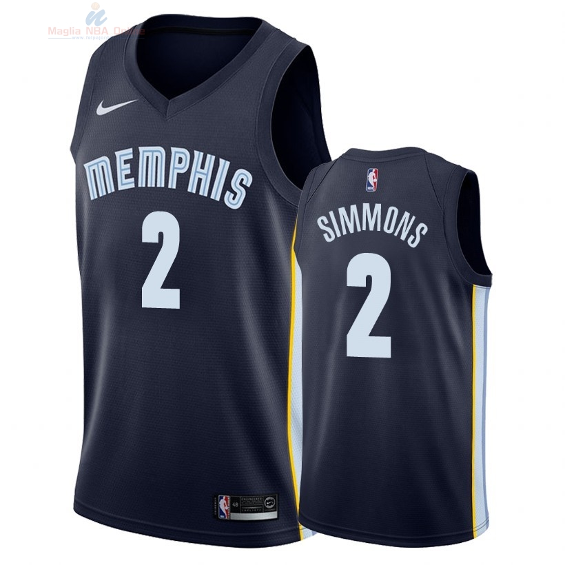 Acquista Maglia NBA Nike Memphis Grizzlies #2 Kobi Simmons Marino Icon 2018