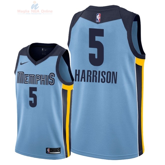 Acquista Maglia NBA Nike Memphis Grizzlies #5 Andrew Harrison Blu Statement 2018