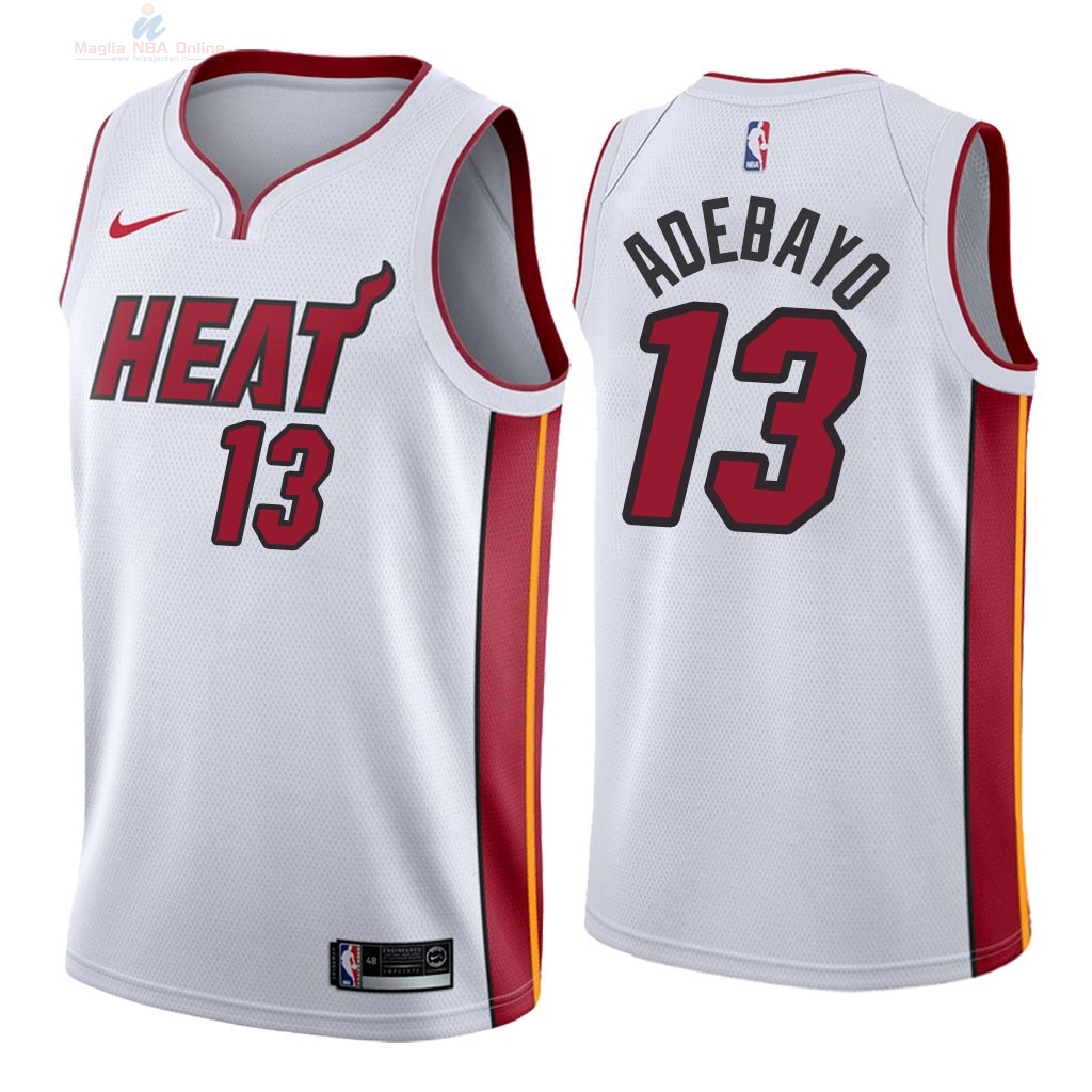 Acquista Maglia NBA Nike Miami Heat #13 Bam Adebayo Bianco Association 2018