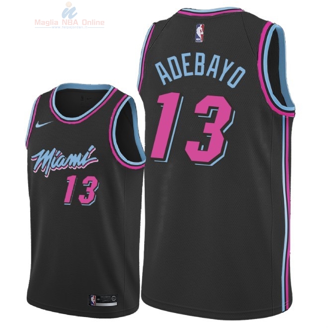 Acquista Maglia NBA Nike Miami Heat #13 Bam Adebayo Nike Nero Città 2018-19