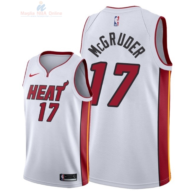 Acquista Maglia NBA Nike Miami Heat #17 Rodney McGruder Bianco Association 2018