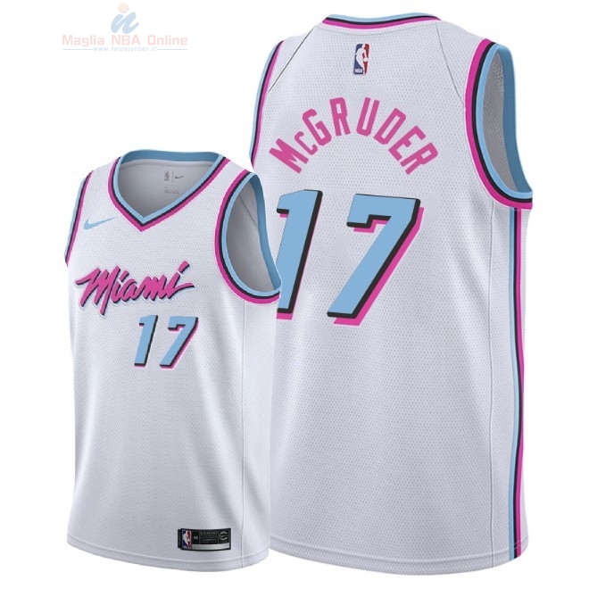 Acquista Maglia NBA Nike Miami Heat #17 Rodney McGruder Nike Bianco Città 2018