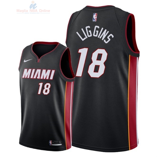Acquista Maglia NBA Nike Miami Heat #18 DeAndre Liggins Nero Icon 2018