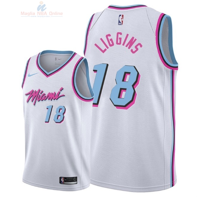 Acquista Maglia NBA Nike Miami Heat #18 DeAndre Liggins Nike Bianco Città 2018