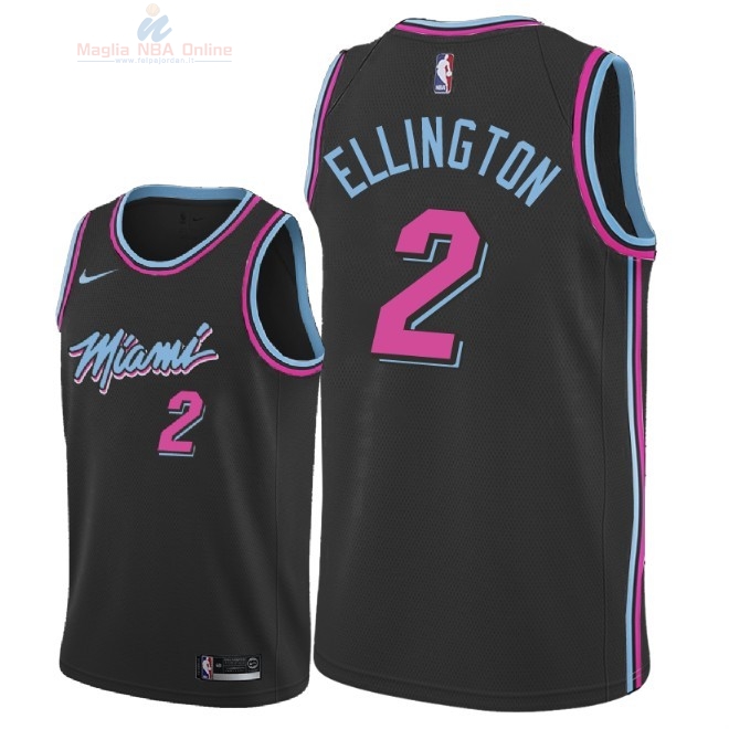 Acquista Maglia NBA Nike Miami Heat #2 Wayne Ellington Nike Nero Città 2018-19