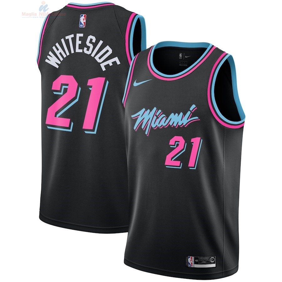 Acquista Maglia NBA Nike Miami Heat #21 Hassan Whiteside Nike Nero Città 2018-19