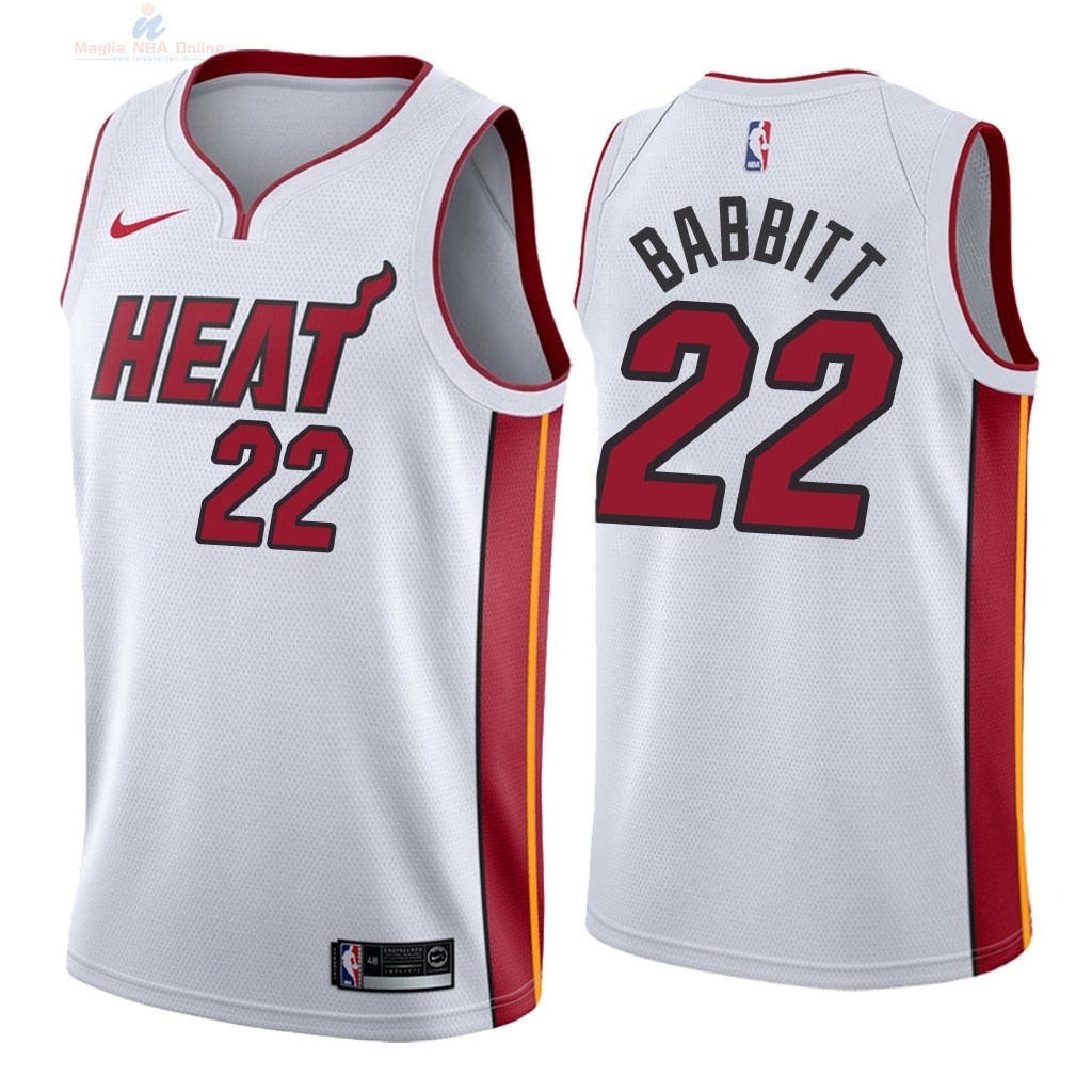 Acquista Maglia NBA Nike Miami Heat #22 Luke Babbitt Bianco Association 2018