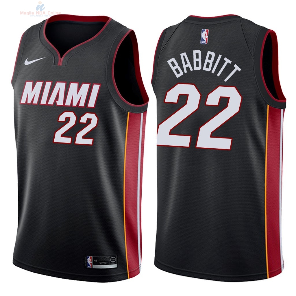 Acquista Maglia NBA Nike Miami Heat #22 Luke Babbitt Nero Icon 2018