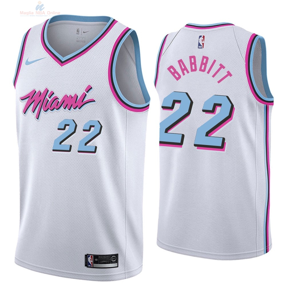 Acquista Maglia NBA Nike Miami Heat #22 Luke Babbitt Nike Bianco Città 2018