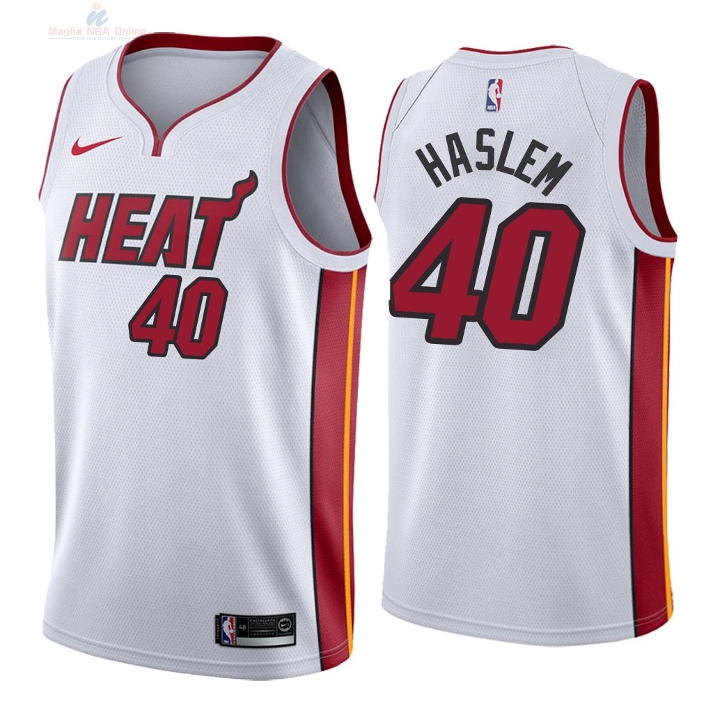 Acquista Maglia NBA Nike Miami Heat #40 Udonis Haslem Bianco Association 2018