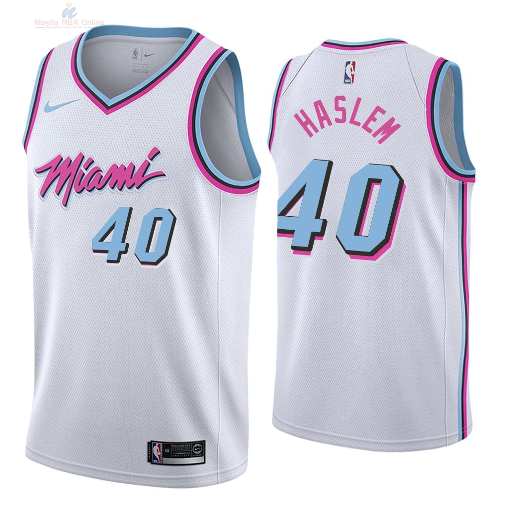 Acquista Maglia NBA Nike Miami Heat #40 Udonis Haslem Nike Bianco Città 2018