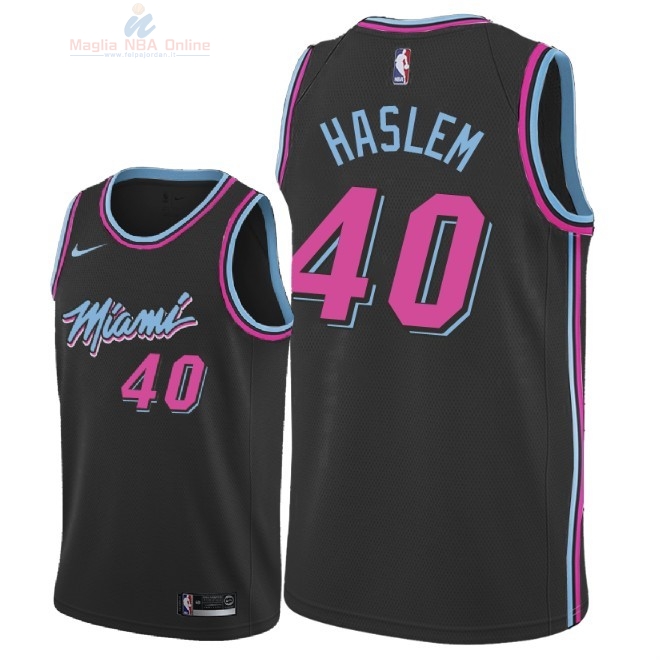 Acquista Maglia NBA Nike Miami Heat #40 Udonis Haslem Nike Nero Città 2018-19