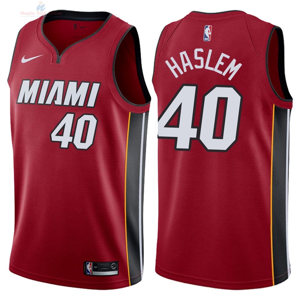 Acquista Maglia NBA Nike Miami Heat #40 Udonis Haslem Rosso Statement 2018