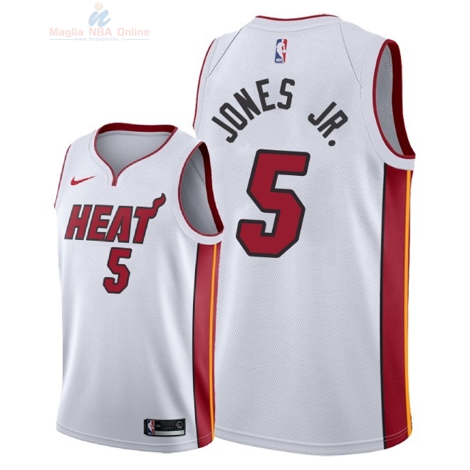 Acquista Maglia NBA Nike Miami Heat #5 Derrick Jones Jr Bianco Association 2018