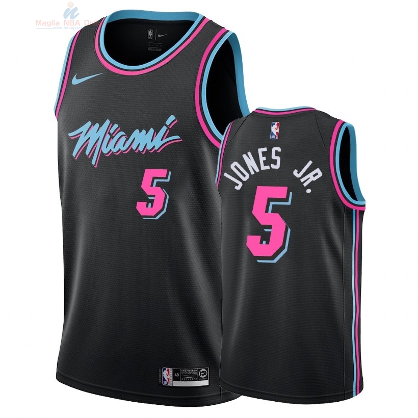 Acquista Maglia NBA Nike Miami Heat #5 Derrick Jones Jr Nike Nero Città 2018-19