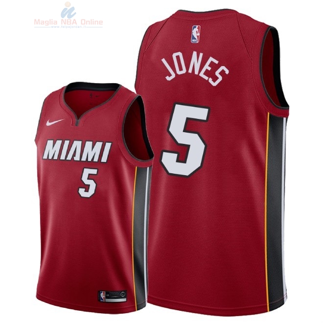 Acquista Maglia NBA Nike Miami Heat #5 Derrick Jones Jr Rosso Statement 2018