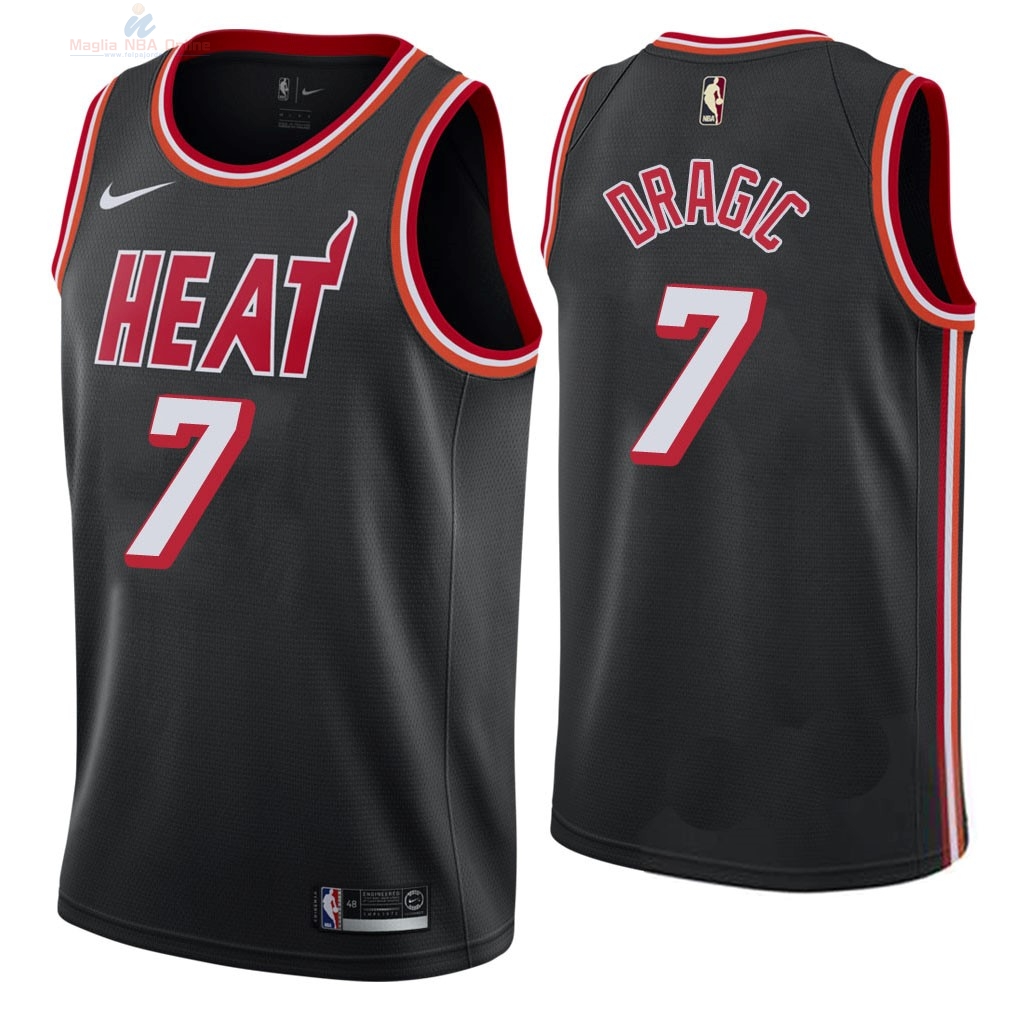 Acquista Maglia NBA Nike Miami Heat #7 Goran Dragic Retro Nero 2018