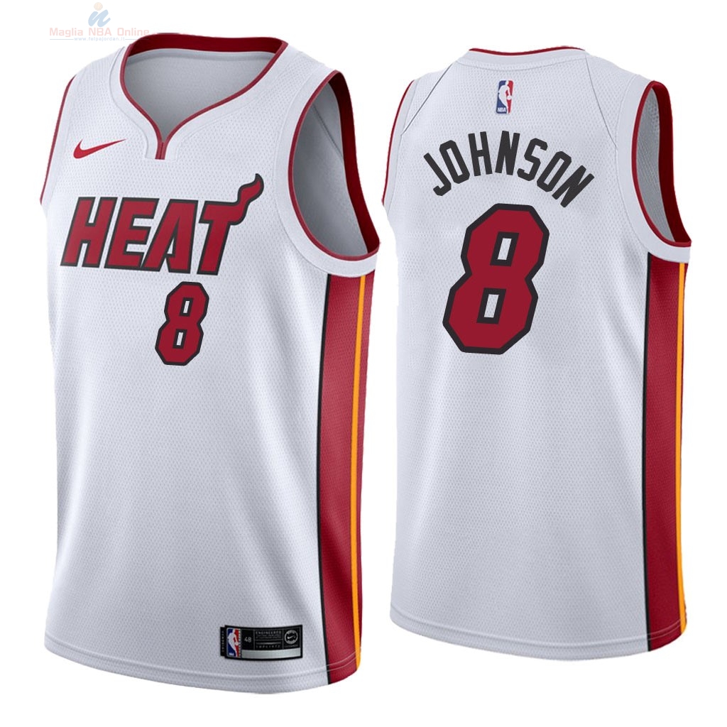 Acquista Maglia NBA Nike Miami Heat #8 Tyler Johnson Bianco Association 2018